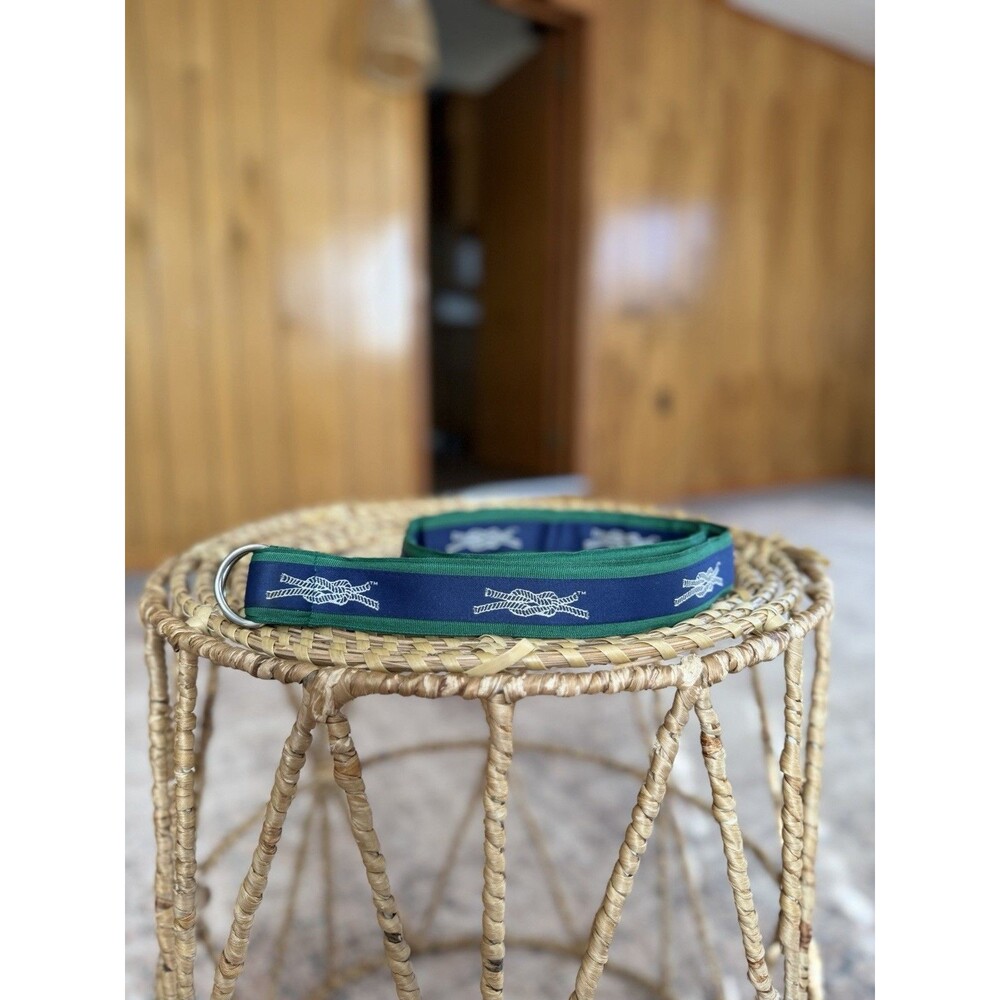The Original Knot D-Ring Belt by Knot Belt Co. Women’s M Green Navy Blue